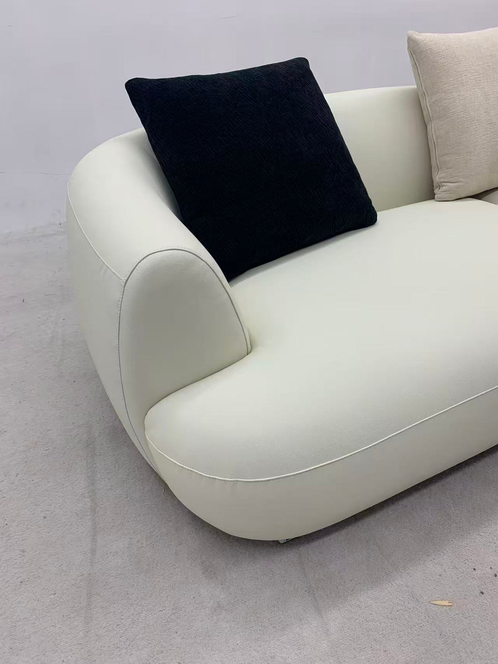 ANJU Curved Chenille Sofa with Removable Washable Covers, 260–340 cm