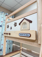 ANJU Wooden Canopy Bunk Bed with Optional Storage Stairs