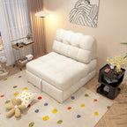 ANJU Armless Pull Out Sofa Bed with Square-Tufted Seat, Single or 2-Seater, 80–190 cm