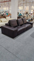 ANJU Low-Back Deep-Seat Faux Leather Sofa, 260–395 cm
