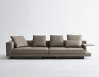 ANJU Modular Faux Leather Sofa with Shelf Arm and Raised Plinth Base, 140–380 cm