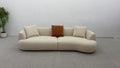 ANJU Curved Chenille Sofa with Removable Washable Covers, 260–340 cm