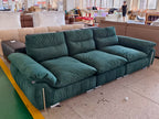 ANJU Pleated Front Plush Sofa with Tall Soft Back, Down-Blend Cushions, 240–360 cm