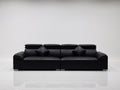 ANJU Adjustable Headrest Straight Sofa with Chrome Feet, Faux Leather, Tech or Suede-Feel Fabric, 130–360 cm