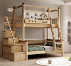ANJU Wooden Canopy Bunk Bed with Optional Storage Stairs